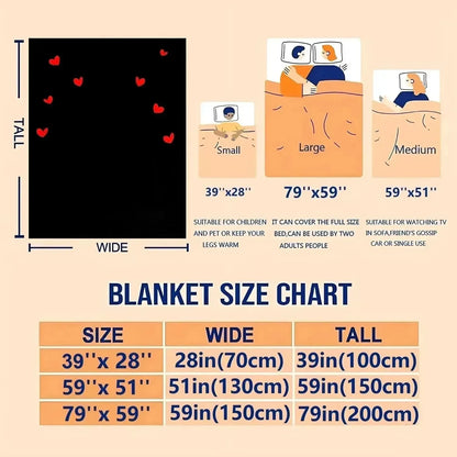 Printed Flannel Throw Blanket – 100% Polyester, Anti-Pill, Multi-Color