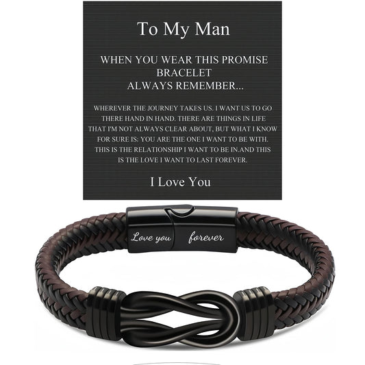 To My Man Leather Bracelet - Valentine's Day Gift for Him
