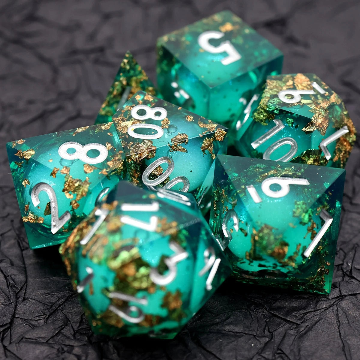 7-Piece Sharp Edge Resin DnD Dice Set – RPG Polyhedral