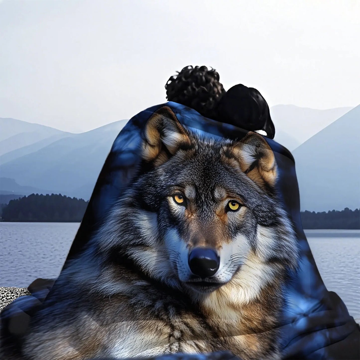 Cosmic Wolf Flannel Blanket - Polyester Coral Fleece Throw
