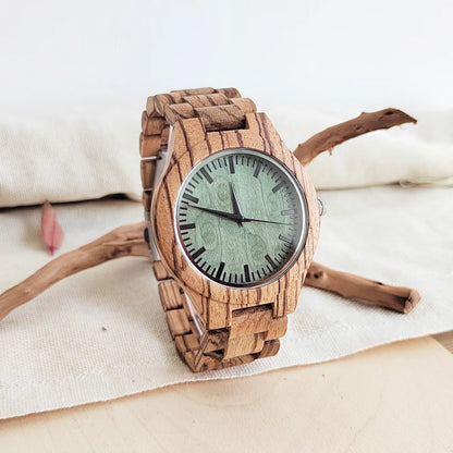Rainch Vintage Wooden Quartz Watch for Men and Women