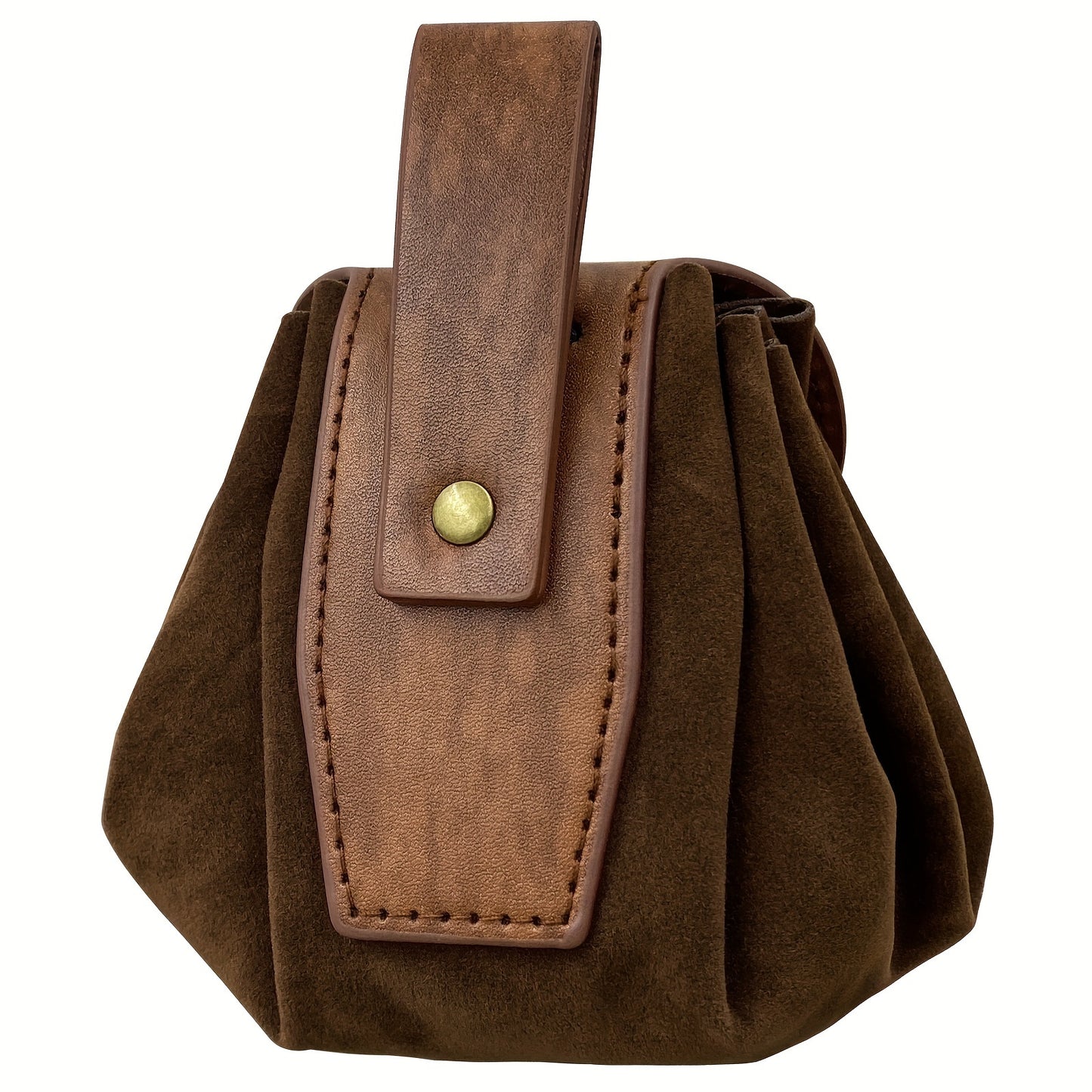 HiiFeuer Medieval Embossed Belt Bag - Faux Leather, Viking, LARP, Coin & Dice Pouch