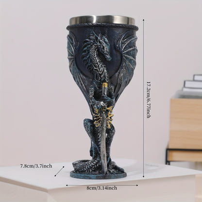 Dragon Sword Goblet - 200ml, Stainless Steel, Gothic Champagne Glass, Fantasy Gift
